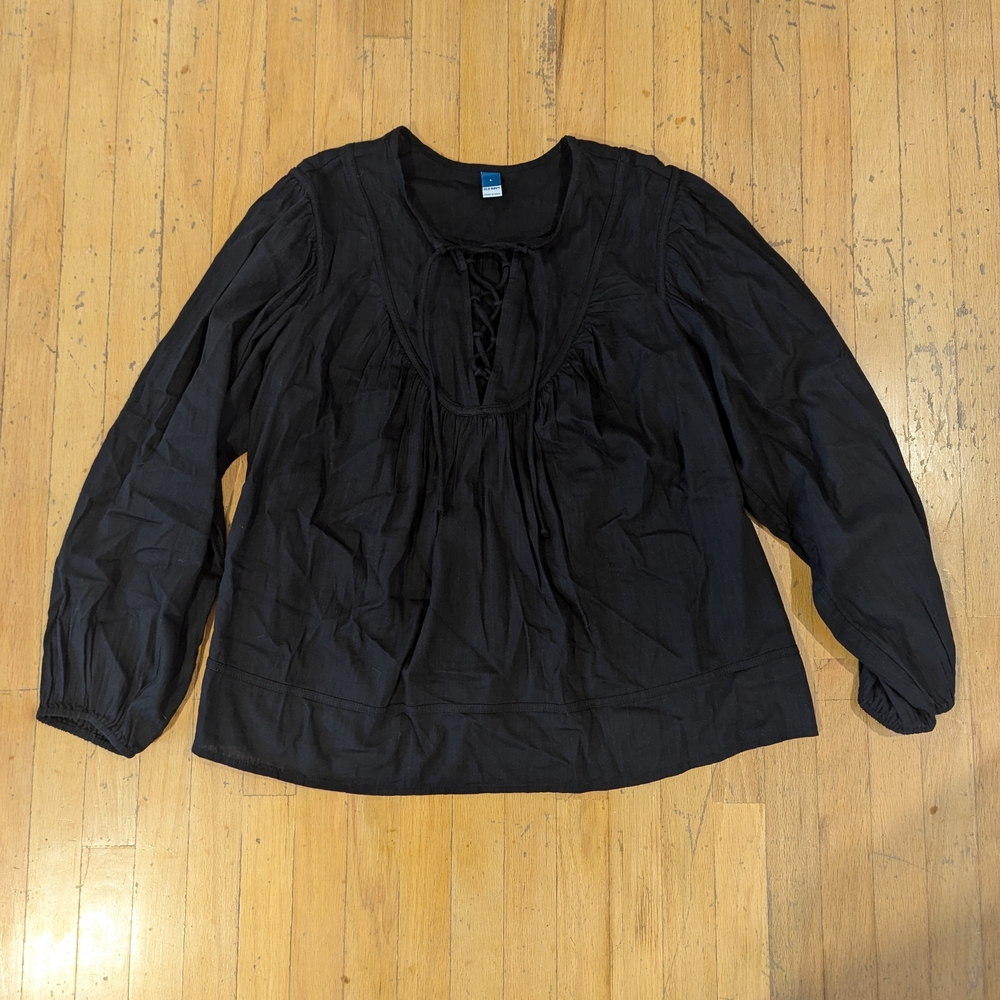 Old Navy Black Women's Peasant Blouse